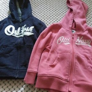 2 zip up hoodies